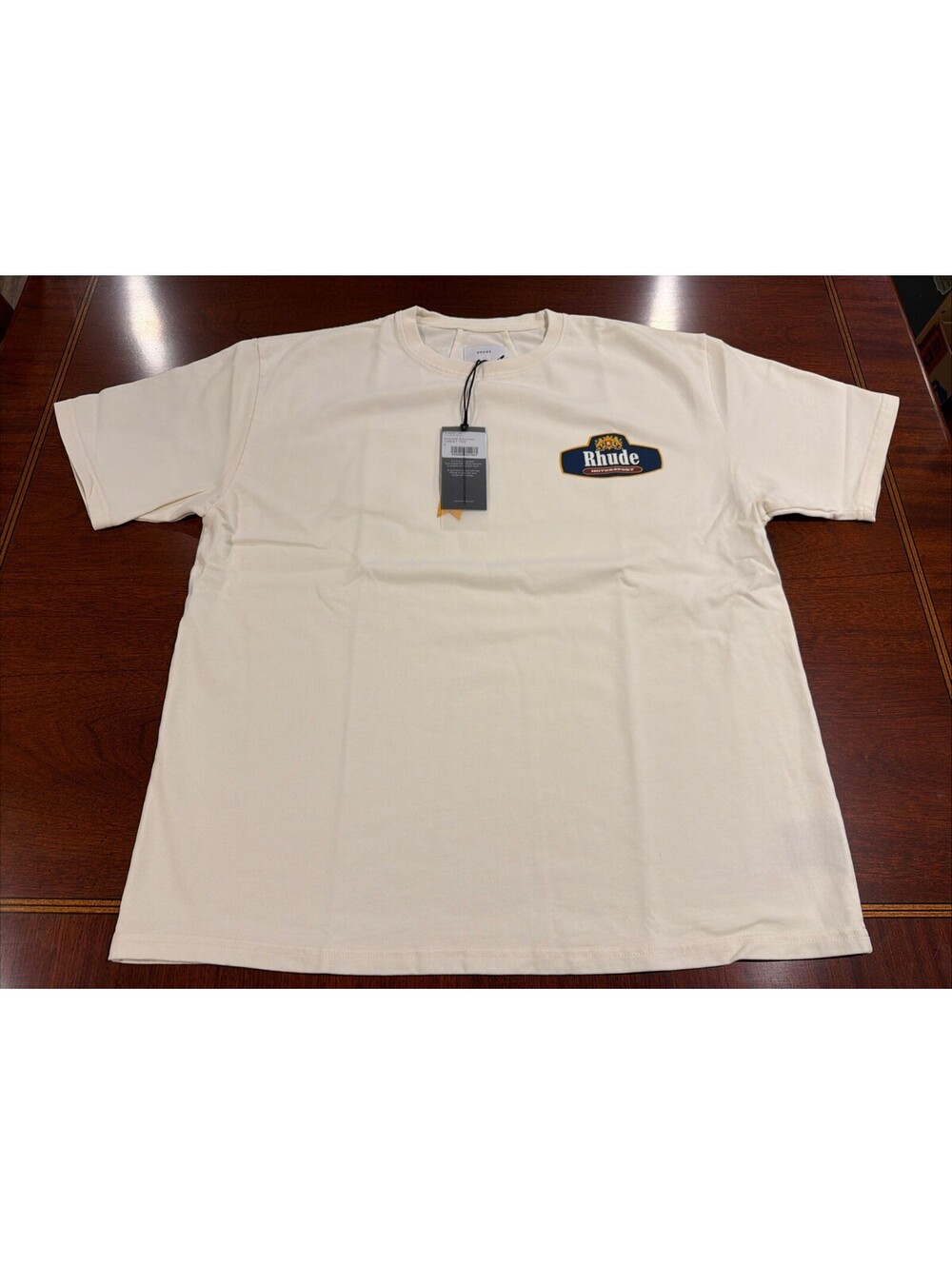 RHUDE RACING CREST TEE  Vintage White large L